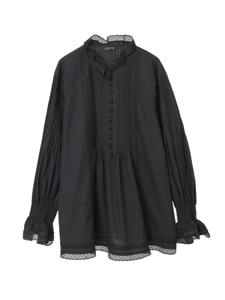 シルクローンスタンドカラーブラウス