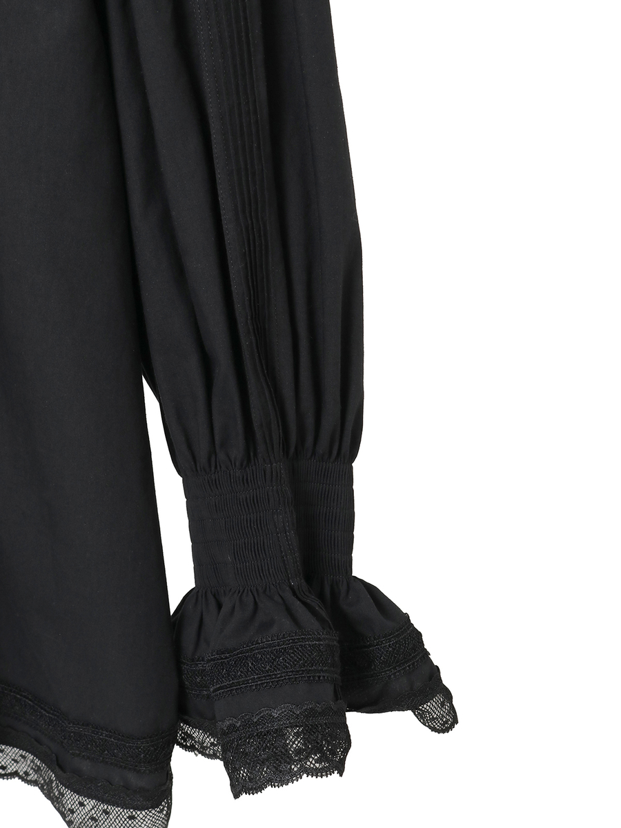 シルクローンスタンドカラーブラウス 詳細画像 クロ 4