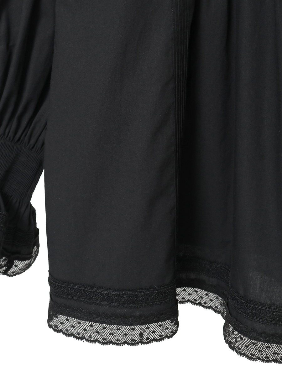 シルクローンスタンドカラーブラウス 詳細画像 クロ 5