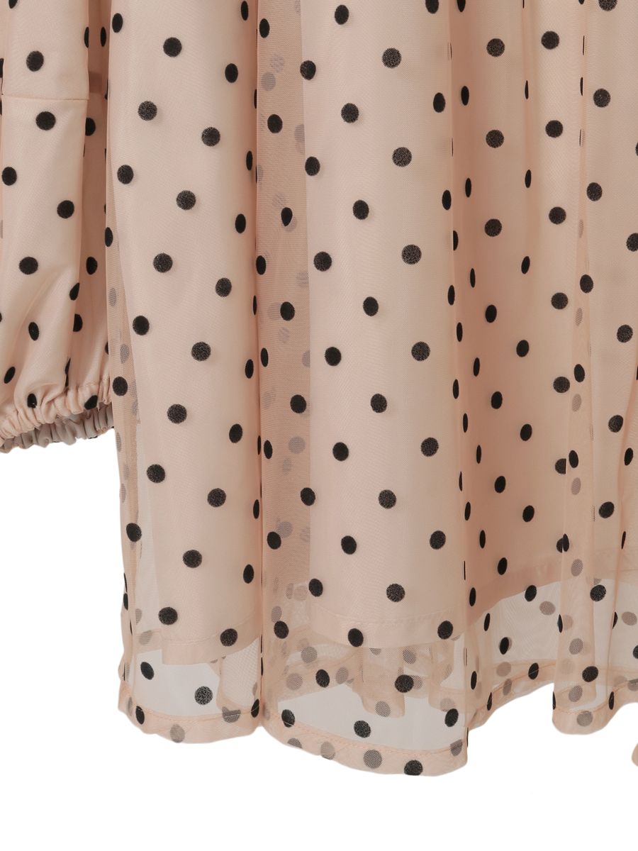 ドットチュールギャザーブラウス 詳細画像 クロ 6