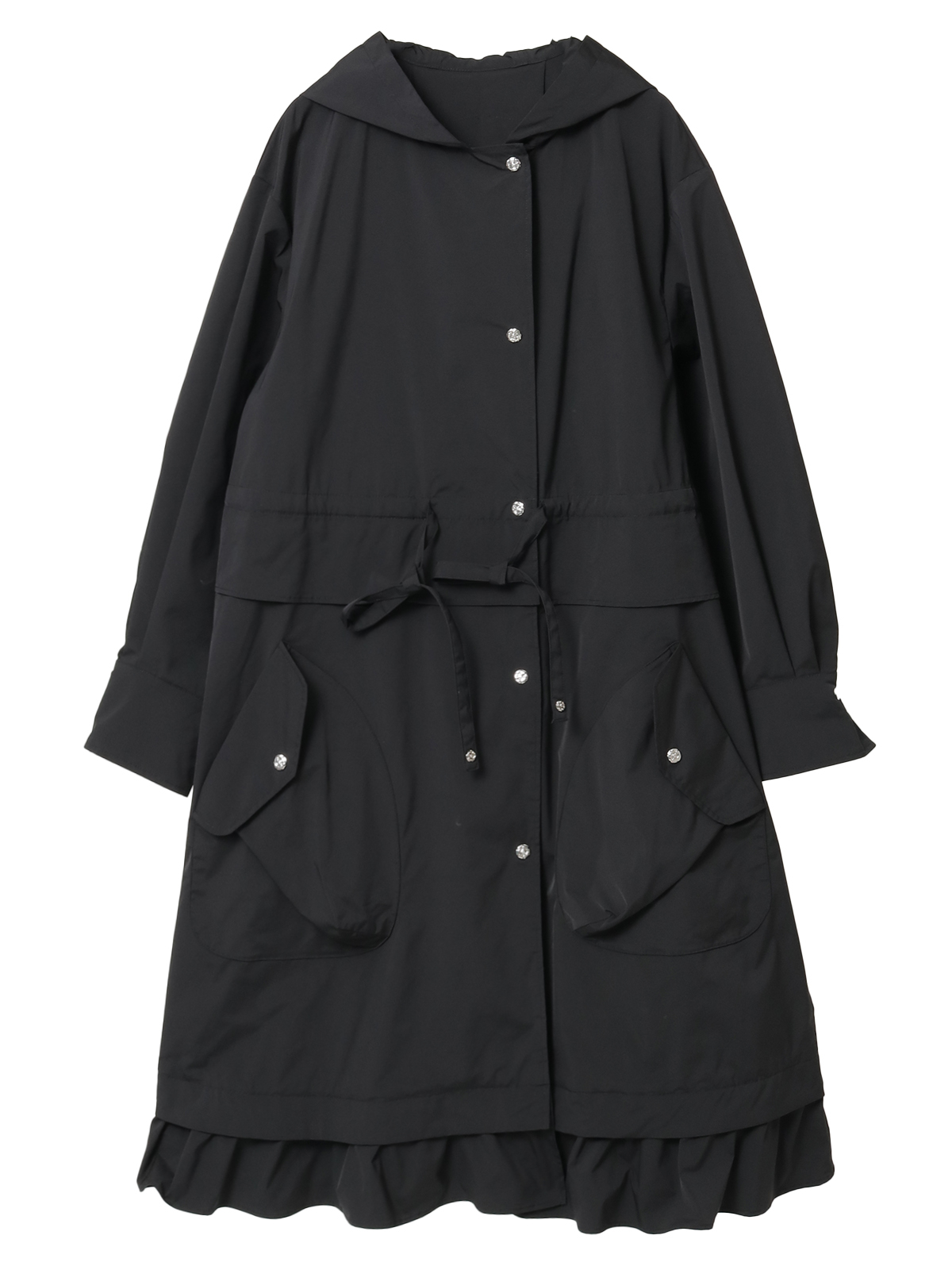 ピンクハウス 黒 花モチーフ使い コート/数回程着用商品 タフタスプリングロングコート｜ピンクハウスオフィシャルオンライン