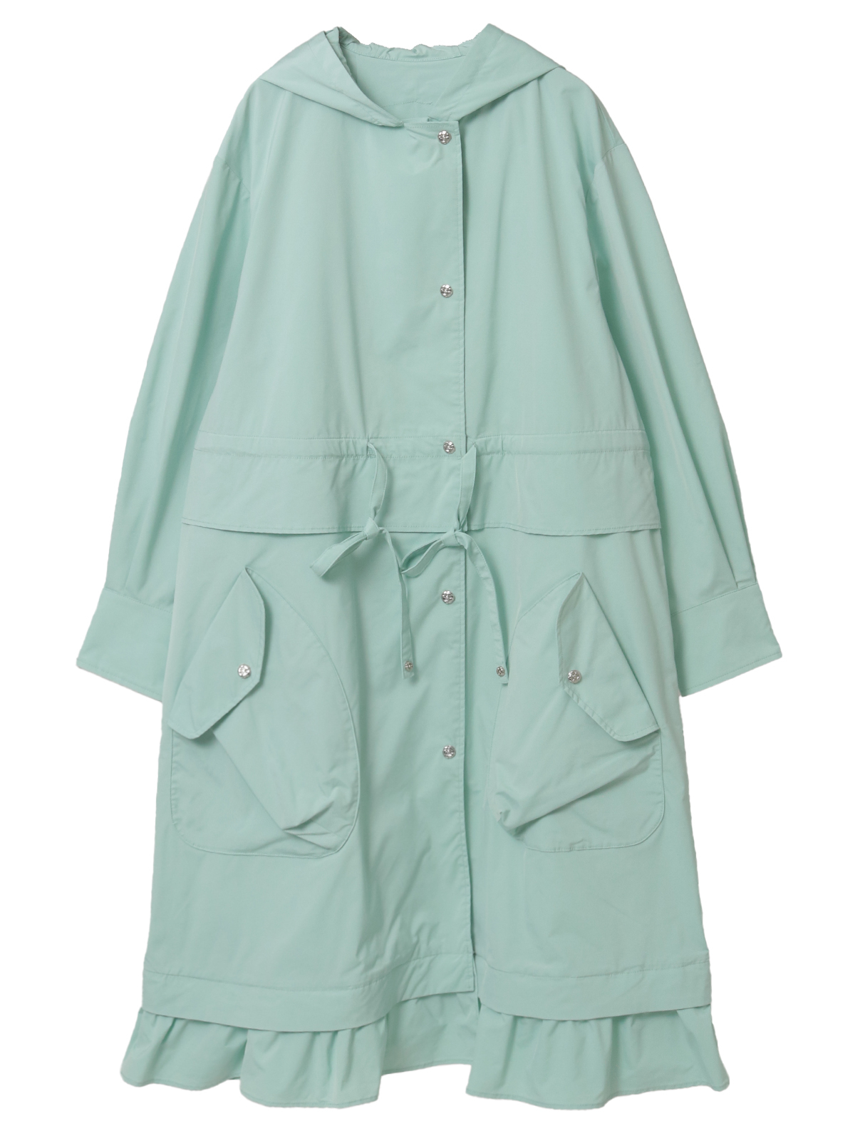 ピンクハウス　ステンカラーコート　ロングコート　ベルト付き　レース　フード アドティエ ad thie ステンカラーコート ロング パステル ラグラン