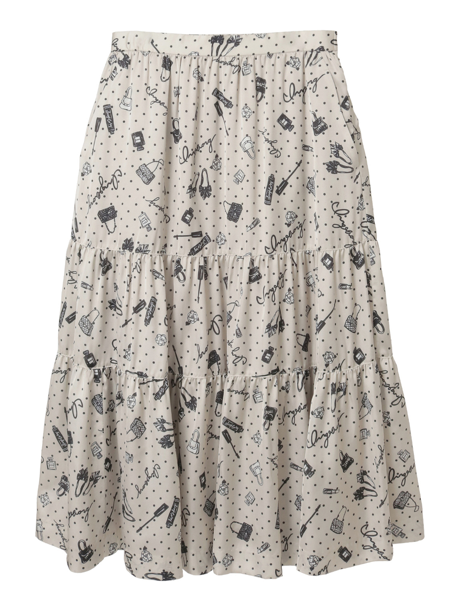 ドットコスメpt.ティアードスカート 詳細画像 ベージュ 1