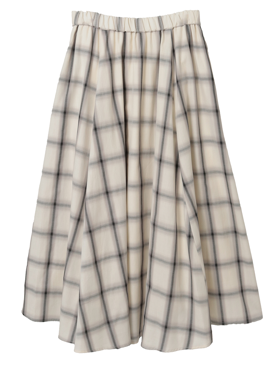 【HAPPY ITEM】コットンチェックスカート 詳細画像 オフ 2