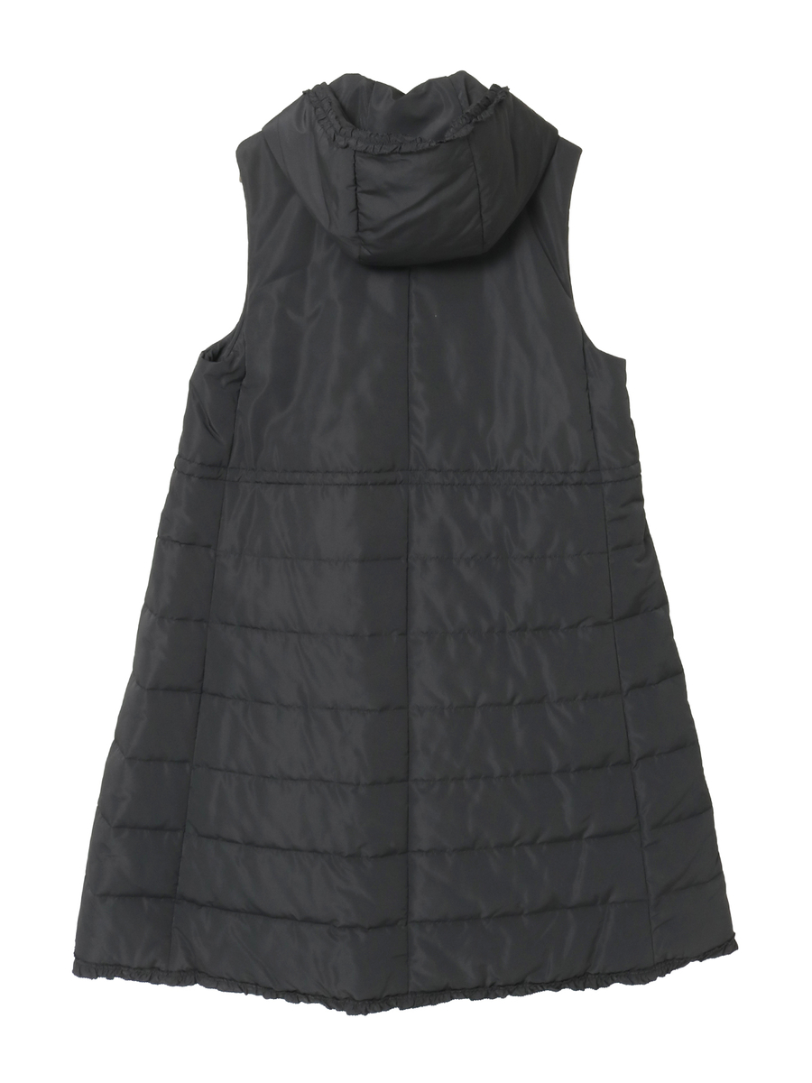 ソフトタフタフード付きベストコート 詳細画像 クロ 2