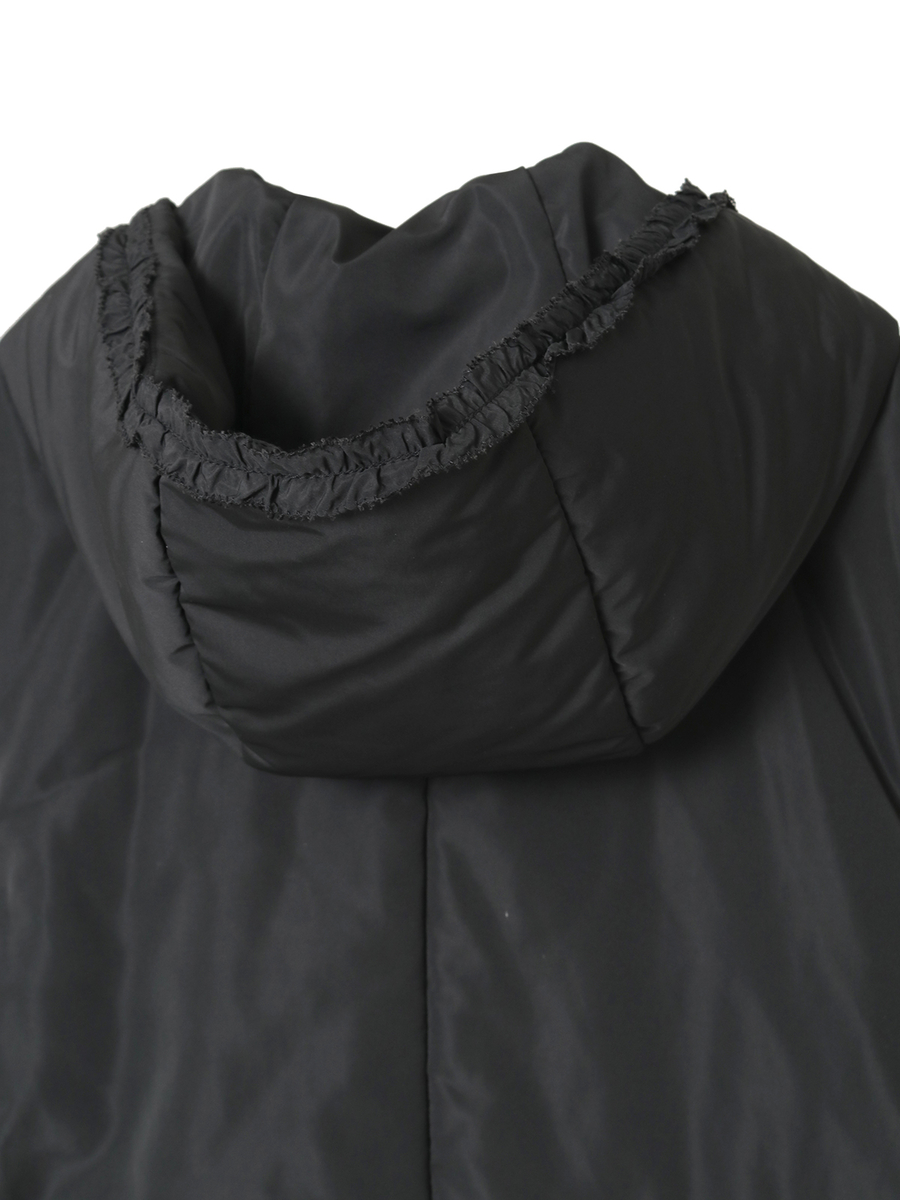 ソフトタフタフード付きベストコート 詳細画像 クロ 4