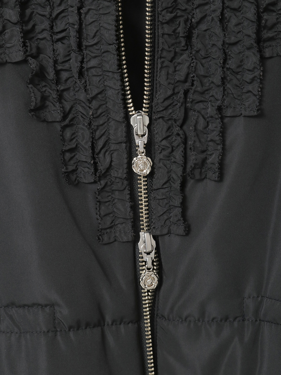 ソフトタフタフード付きベストコート 詳細画像 クロ 7