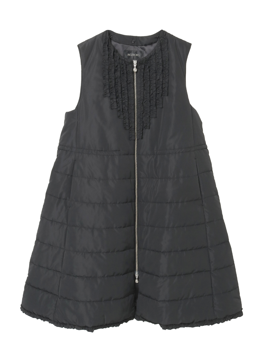 ソフトタフタフード付きベストコート 詳細画像 クロ 8