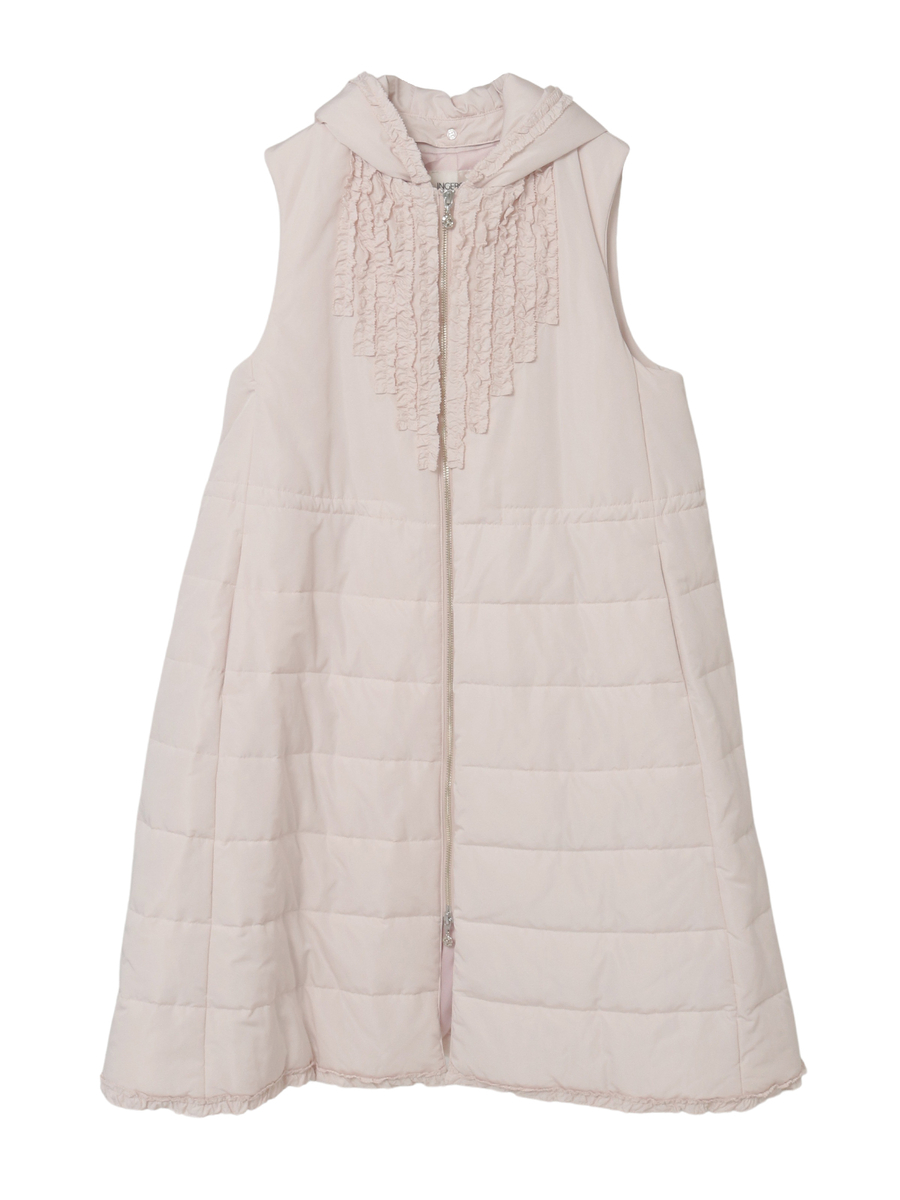 ソフトタフタフード付きベストコート 詳細画像 ピンク 1