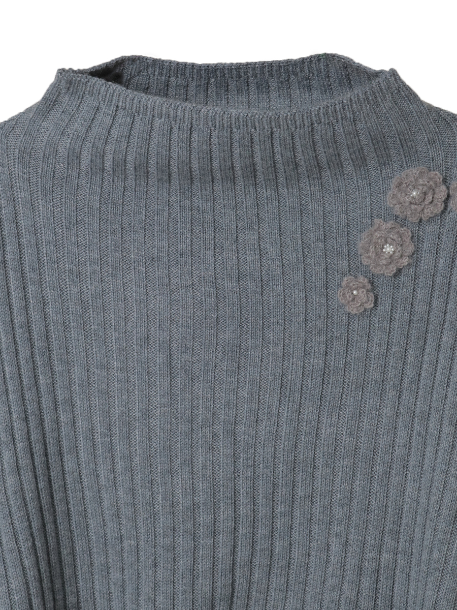 ポンチョ付きニットワンピース 詳細画像 ベージュ 3