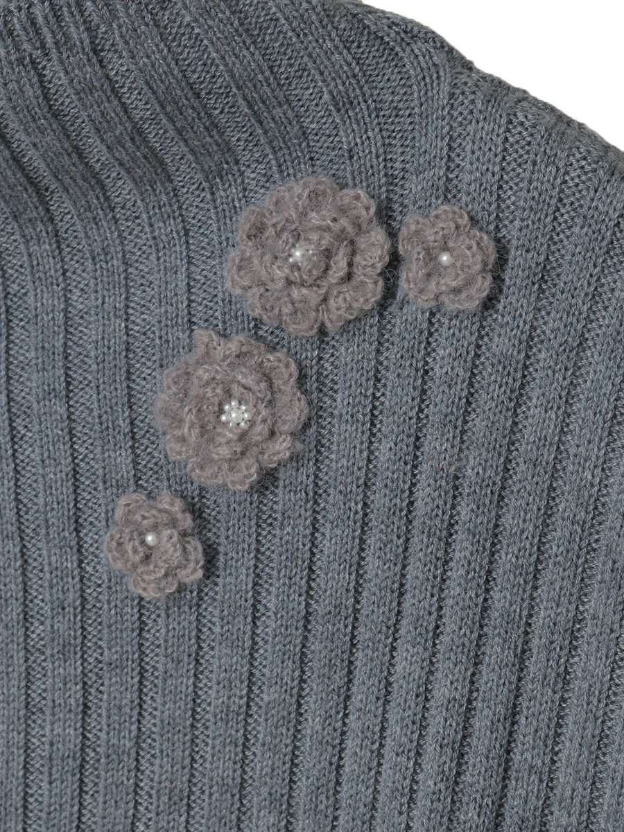 ポンチョ付きニットワンピース 詳細画像 ベージュ 4