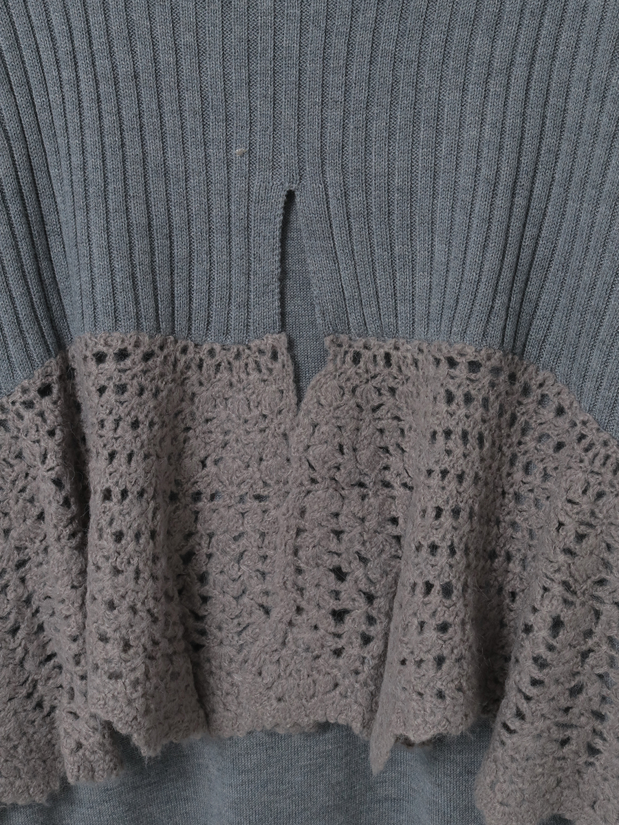 ポンチョ付きニットワンピース 詳細画像 ベージュ 8