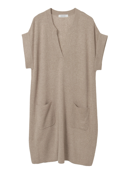 スリットネックニットチュニック