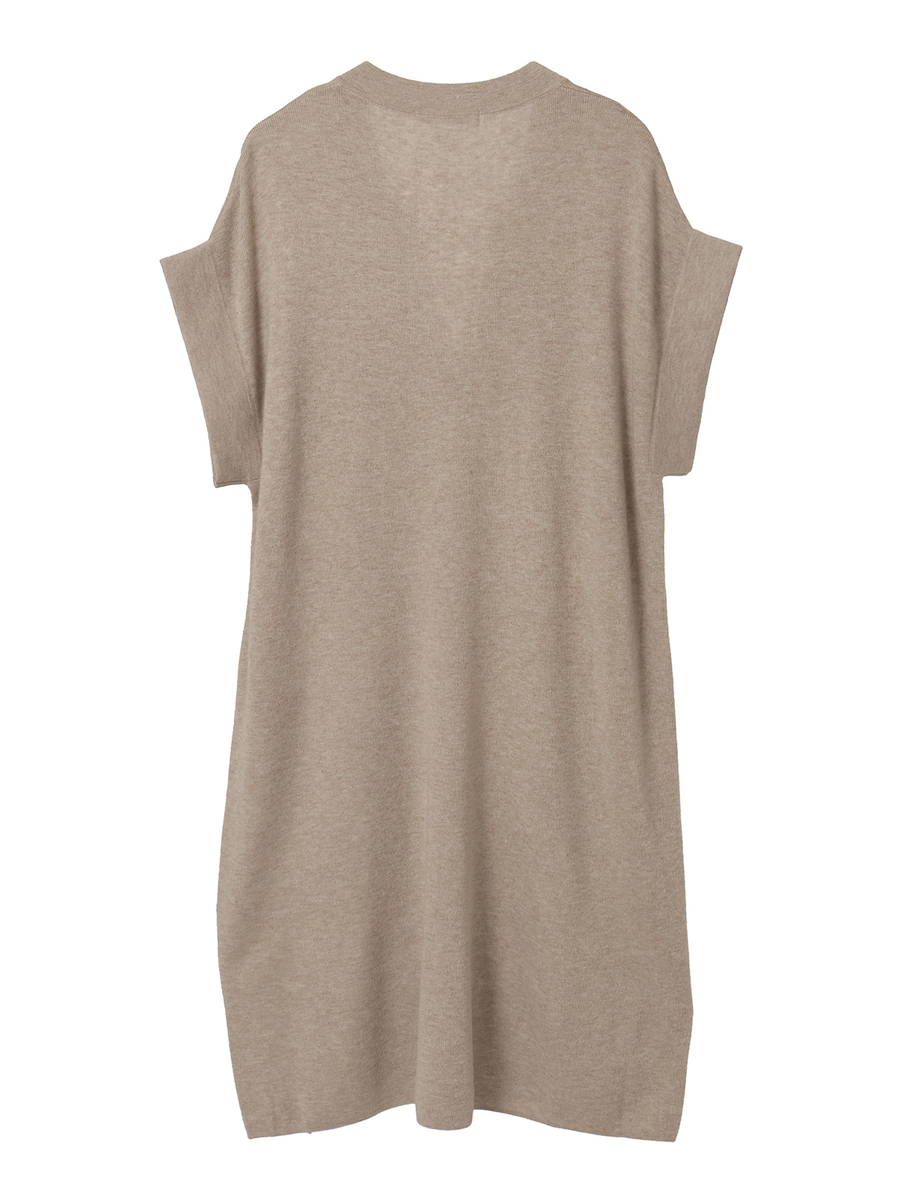 スリットネックニットチュニック 詳細画像 ダークブラウン 2