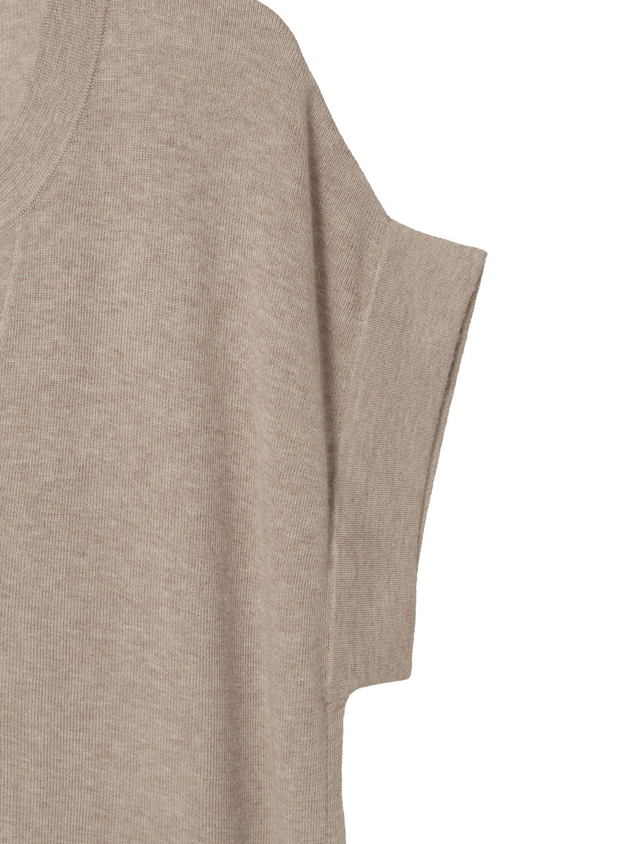 スリットネックニットチュニック 詳細画像 ダークブラウン 4