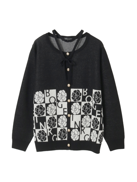 カメリアブロックチェックカーディガン