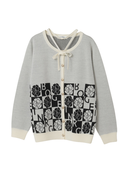 カメリアブロックチェックカーディガン