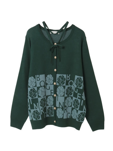 カメリアブロックチェックカーディガン