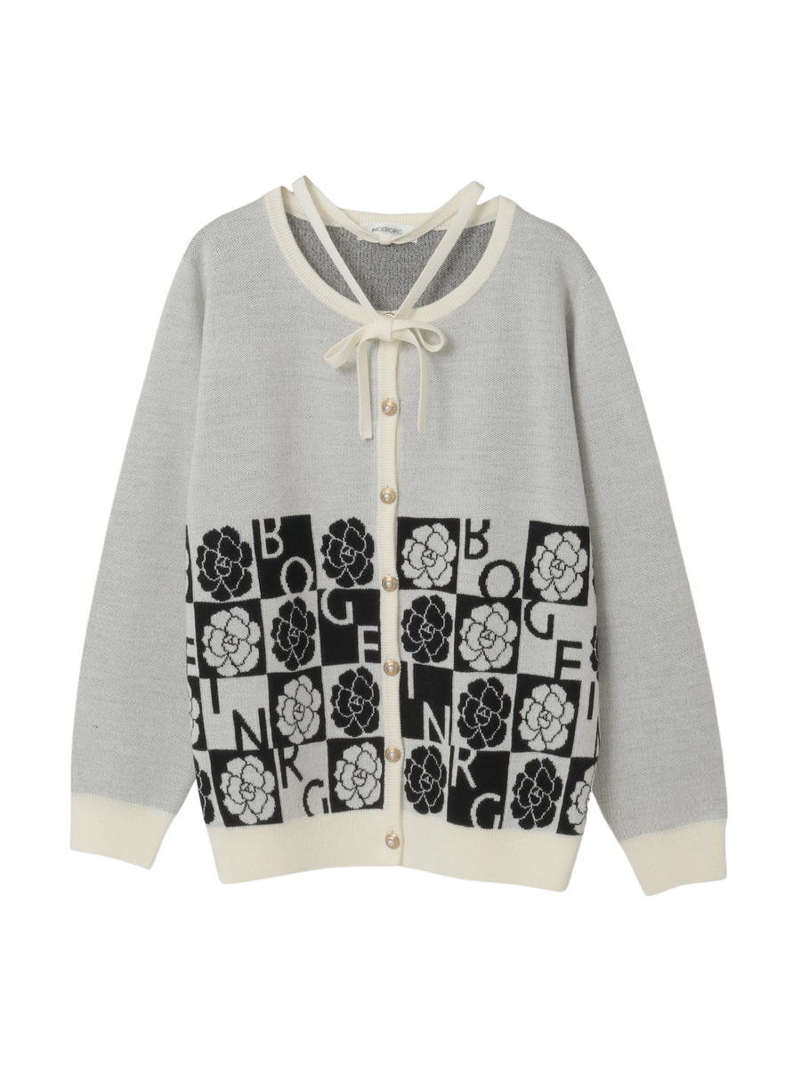 カメリアブロックチェックカーディガン 詳細画像 キナリ 1