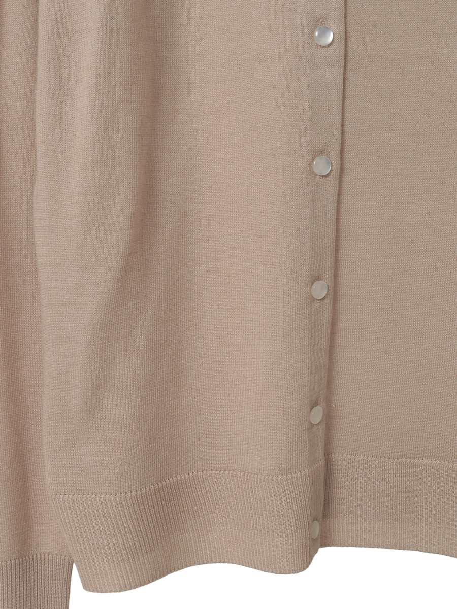 カメリアリボン刺繍入りニットカーディガン 詳細画像 シロ 5