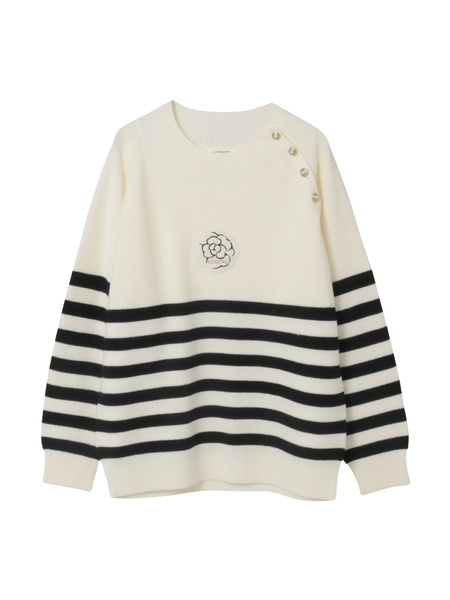 カメリアボーダーニット