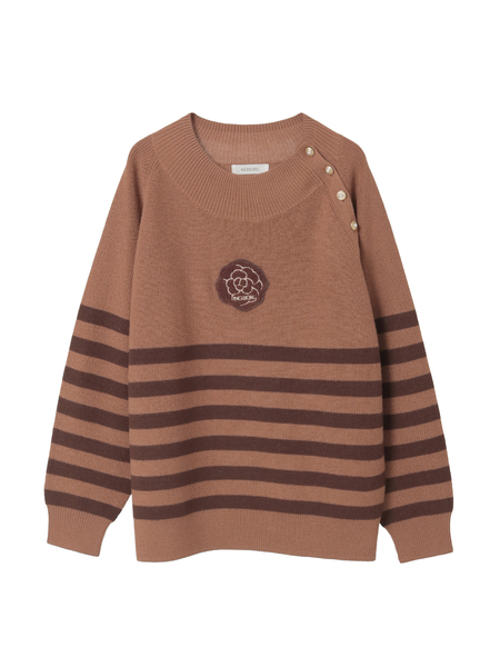 カメリアボーダーニット