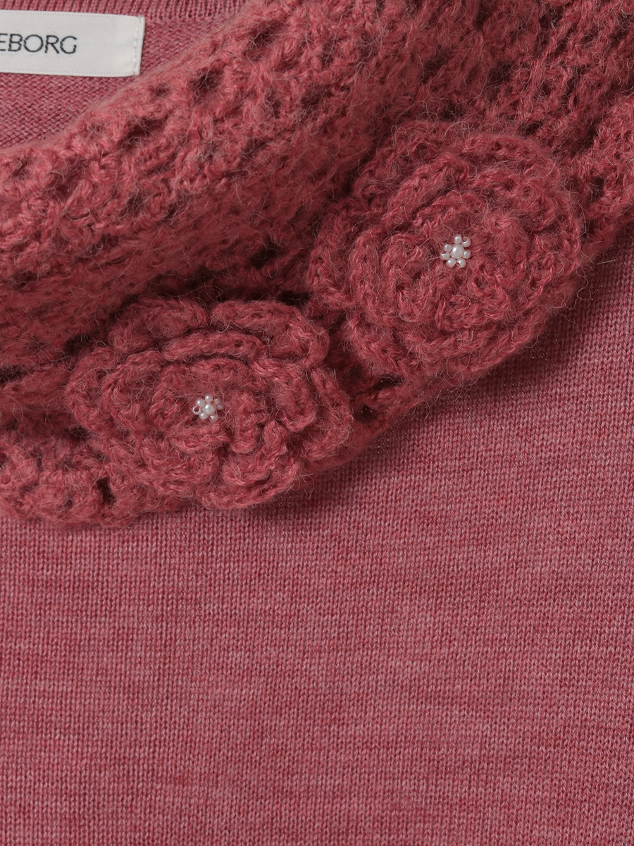 ネックウォーマー付きニットポンチョ 詳細画像 ベージュ 4