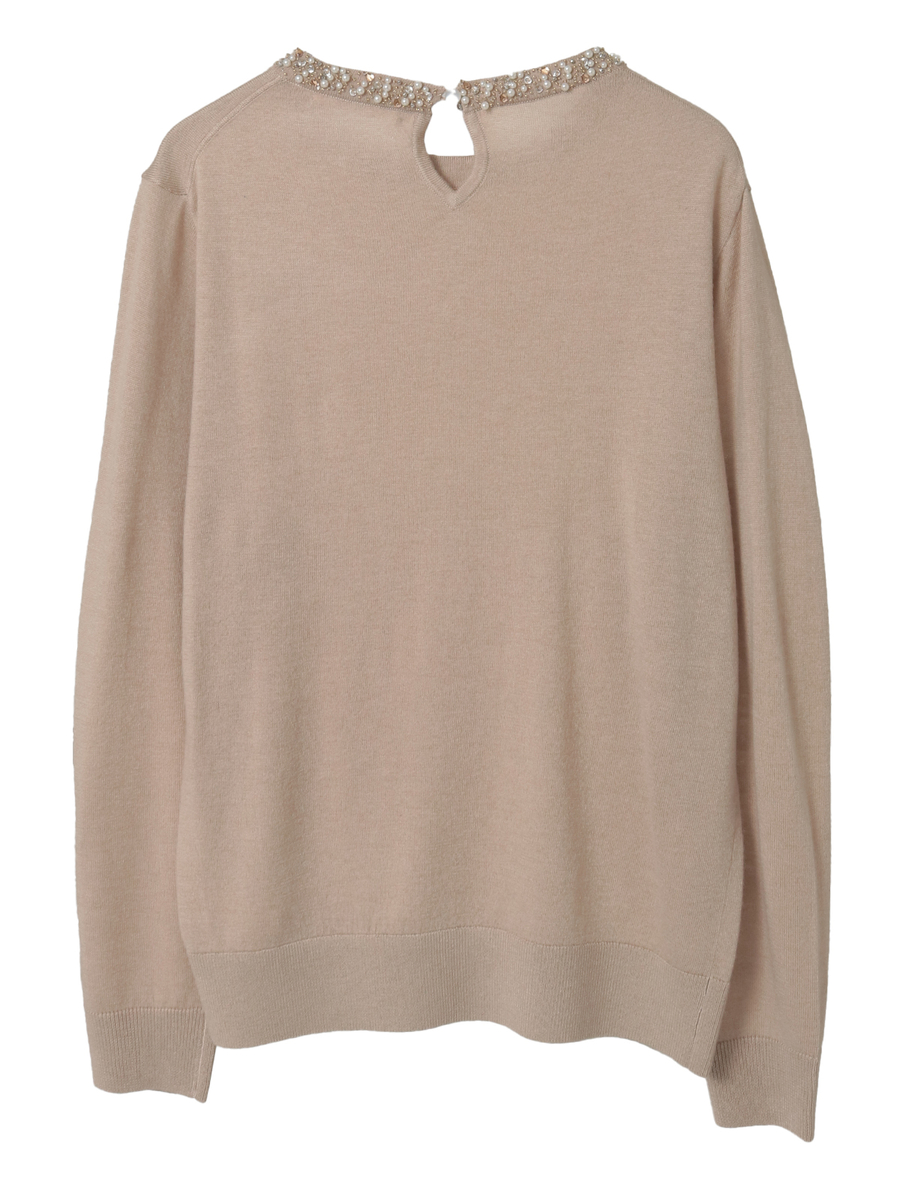 カメリアリボン刺繍入りニットセーター 詳細画像 クロ 2