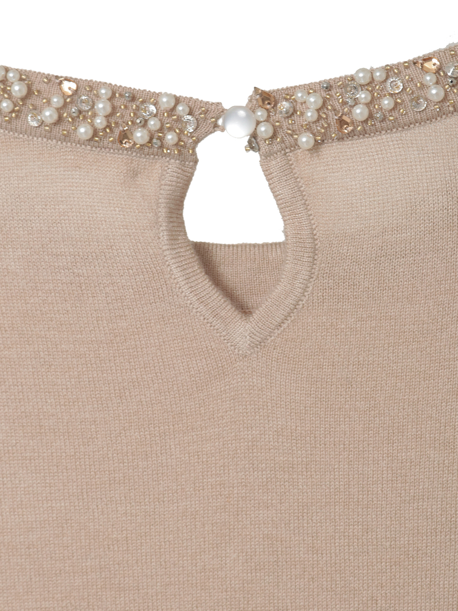 カメリアリボン刺繍入りニットセーター 詳細画像 クロ 4