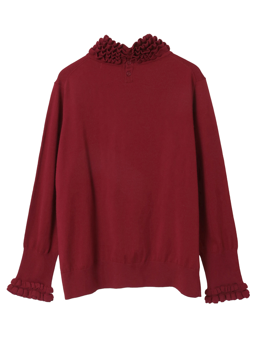 フリルハイネックセーター 詳細画像 ブラウン 2