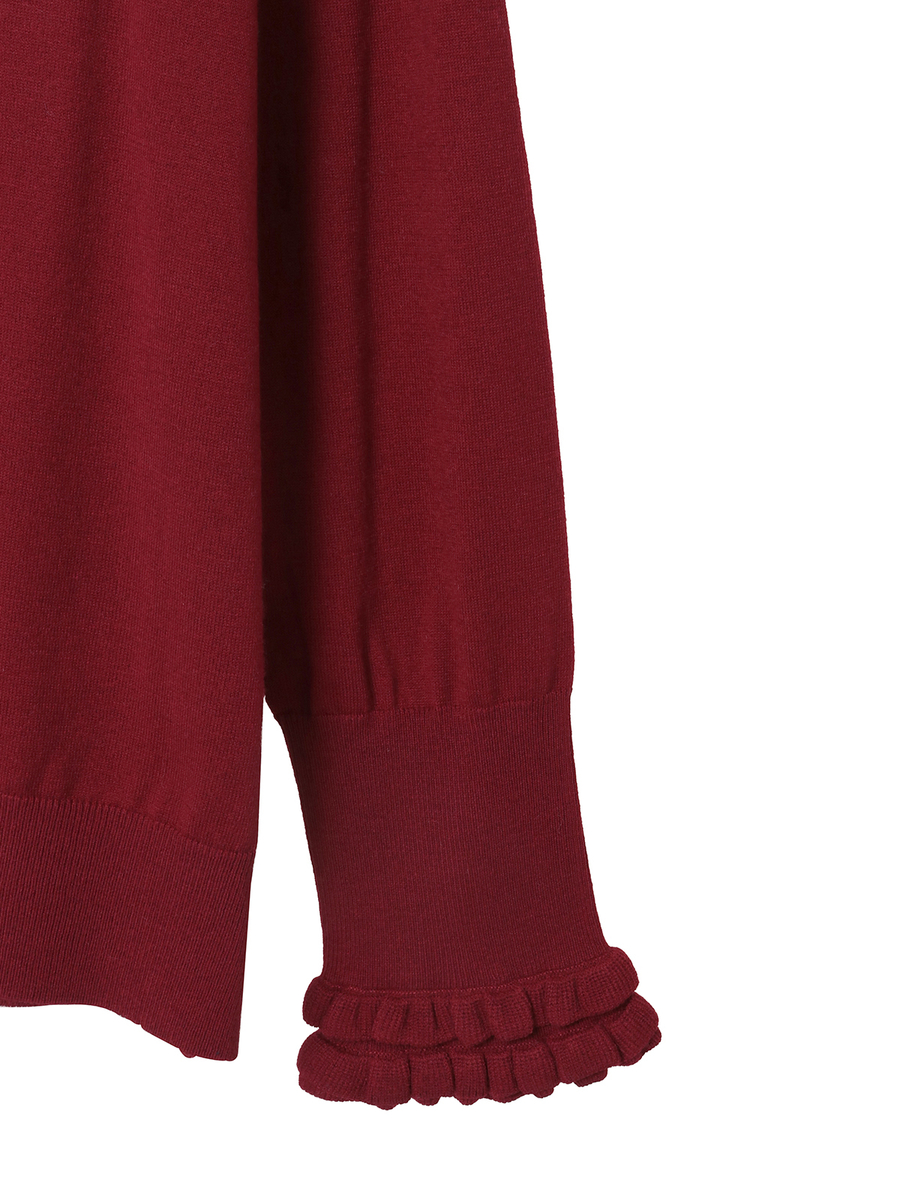 フリルハイネックセーター 詳細画像 ブラウン 4