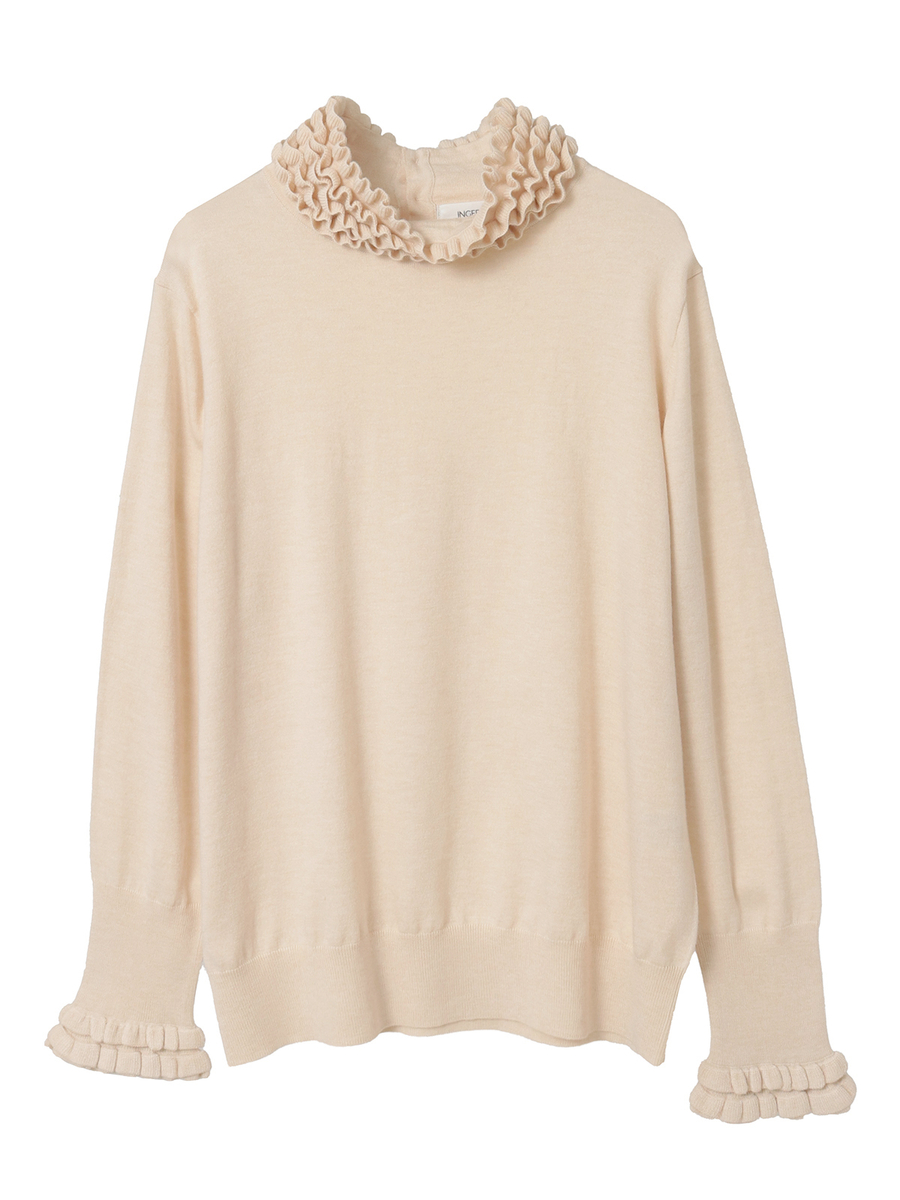 フリルハイネックセーター 詳細画像 アイボリー 1