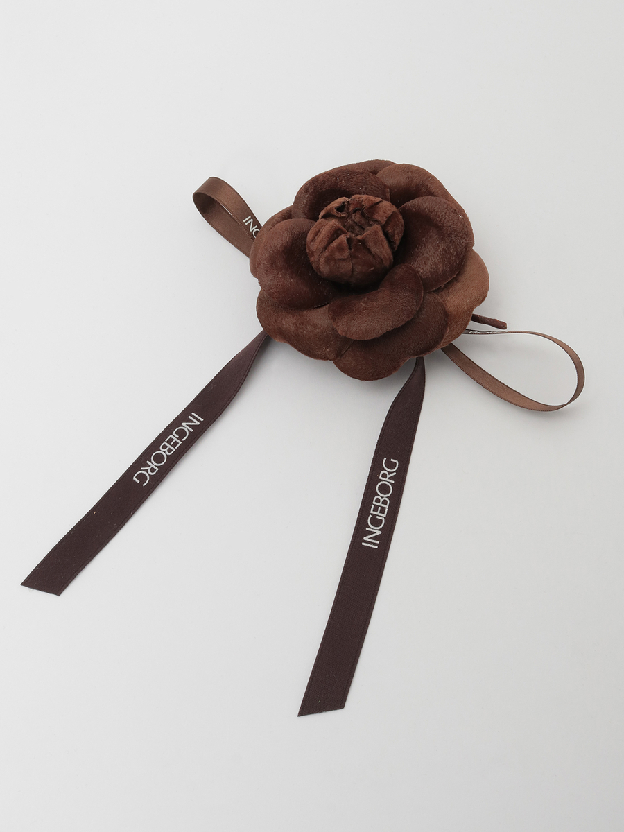 ベロアカメリアコサージュ 詳細画像 ブラウン 1