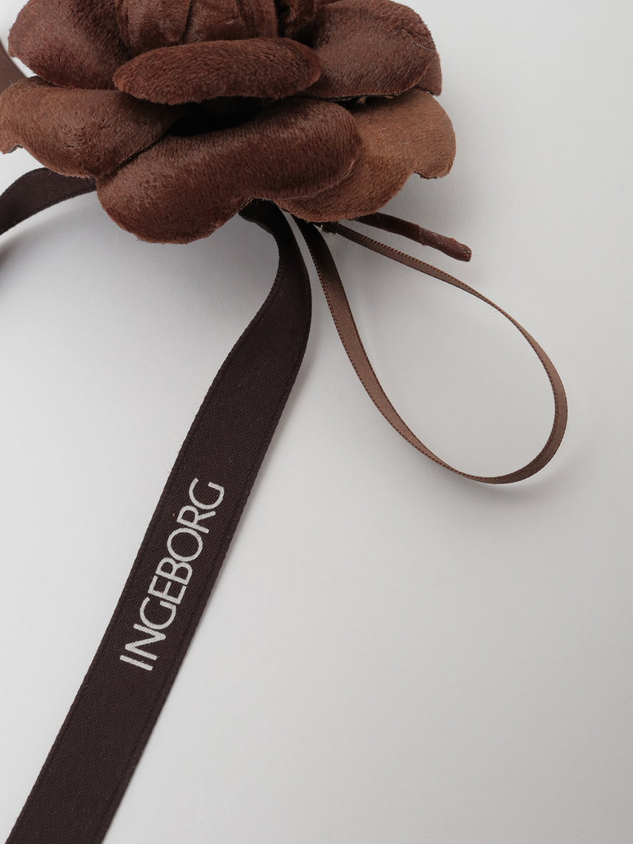 ベロアカメリアコサージュ 詳細画像 ブラウン 4