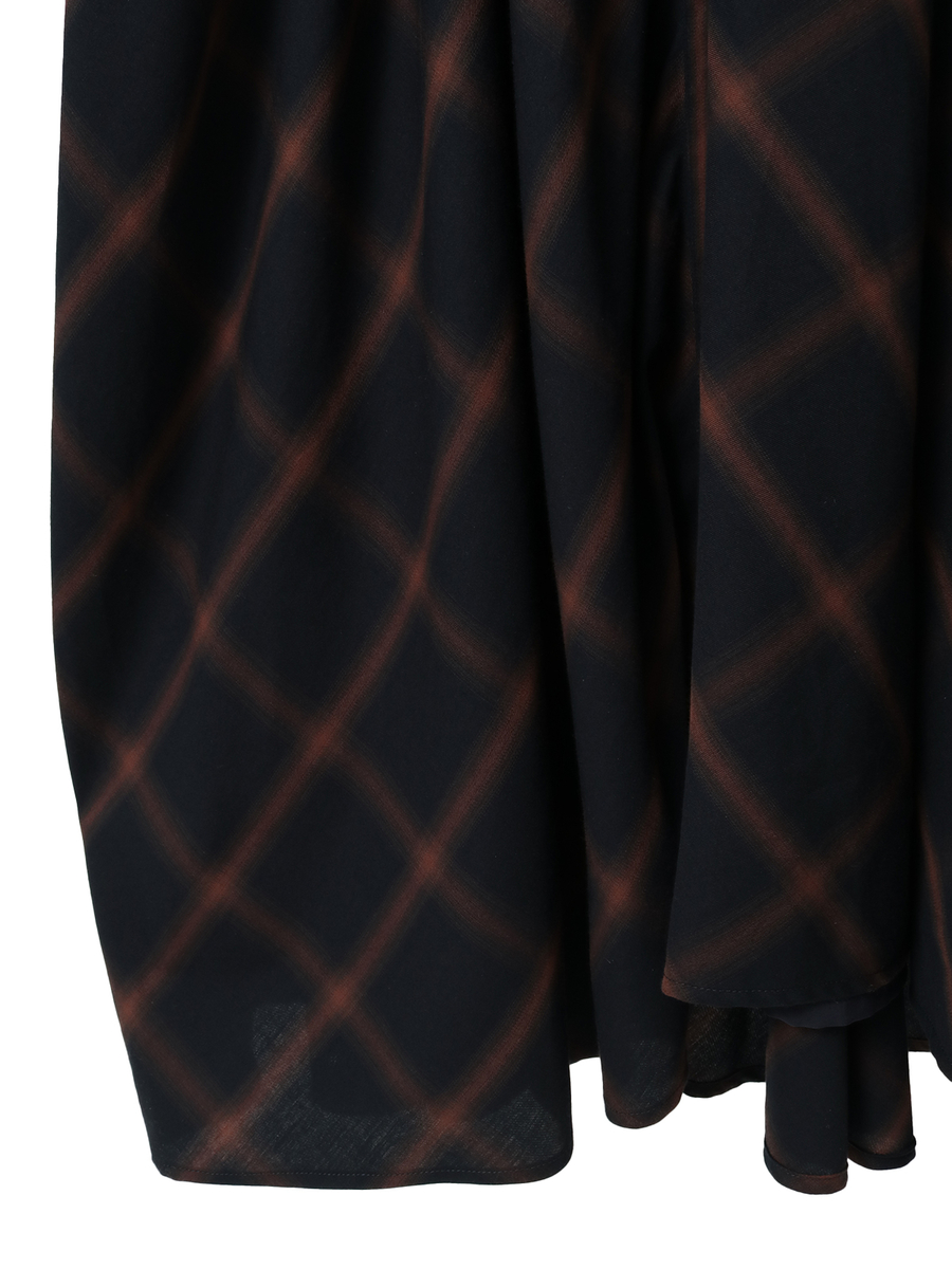 【HAPPY ITEM】ボアベスト&times;コットンチェックワンピース 詳細画像 クロ 7