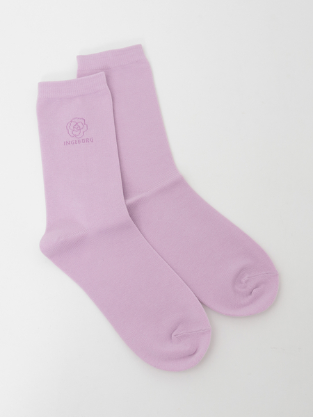 ロゴ＆カメリア入りソックス