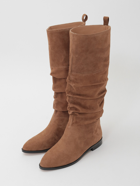 ギャザー入りロングブーツ