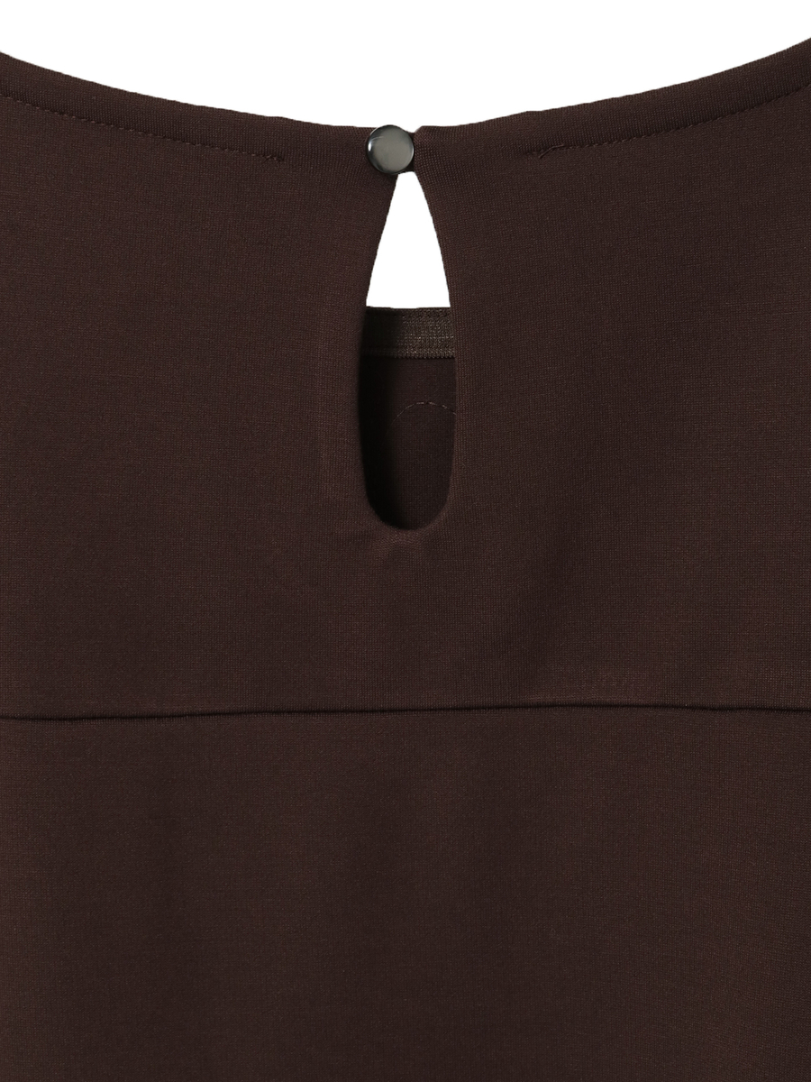 リボン刺繍カットソーワンピース 詳細画像 ブラウン 4