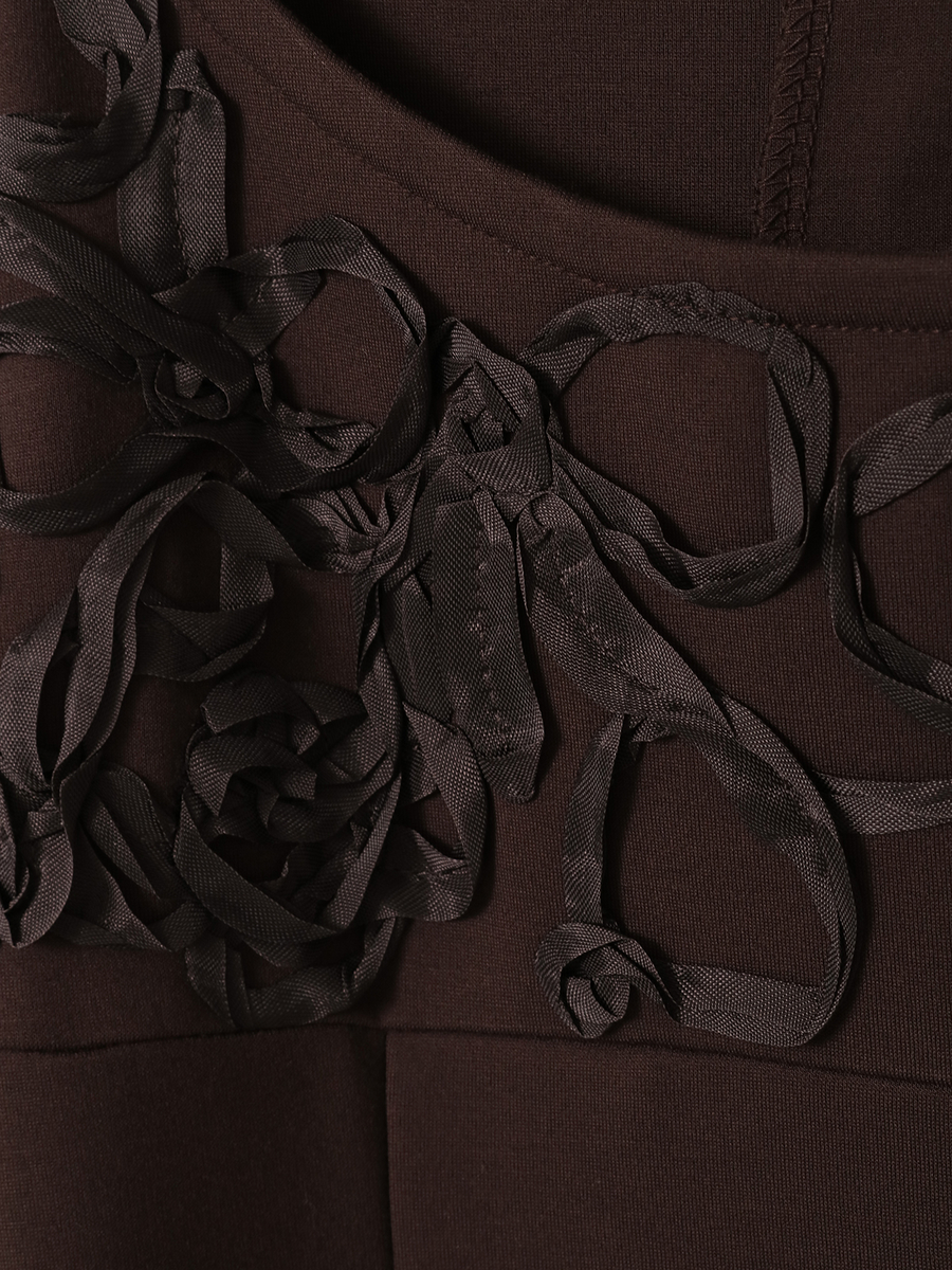 リボン刺繍カットソーワンピース 詳細画像 ブラウン 7