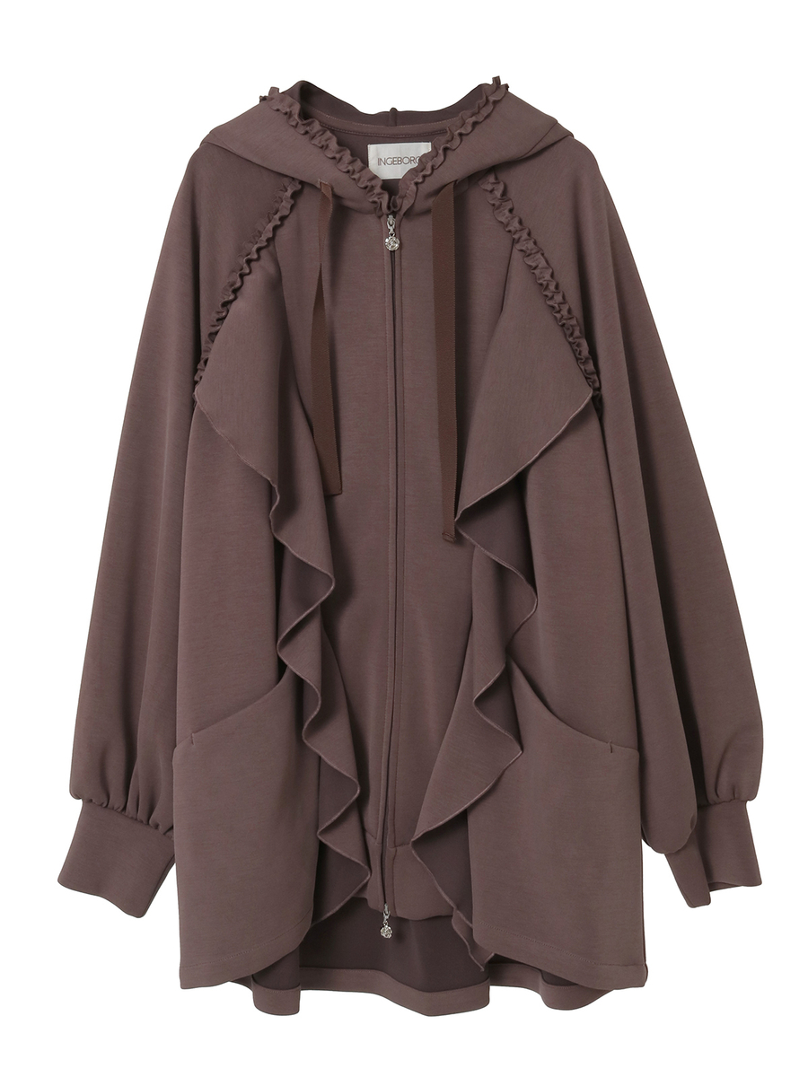 フリルパーカー 詳細画像 ブラウン 1