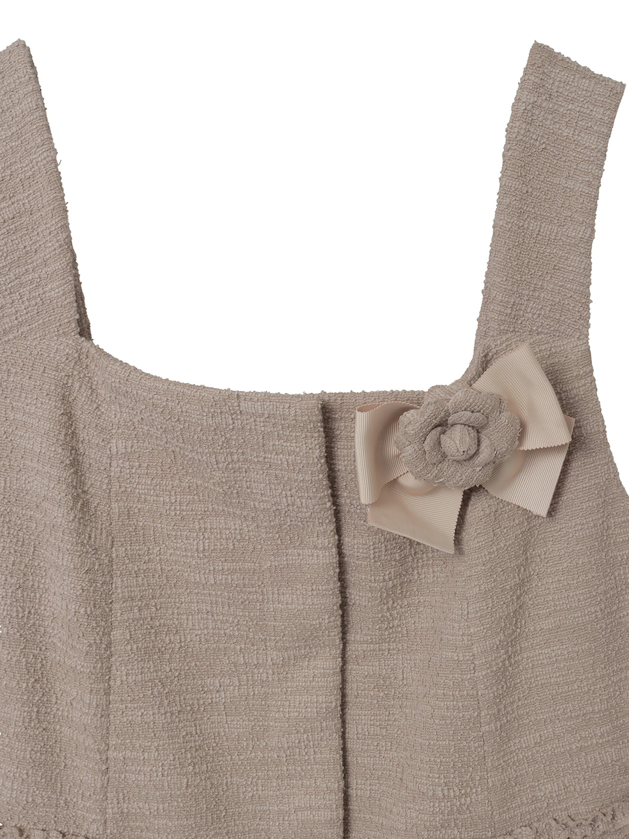 ジャージーツイードコサージュ付きブラウス 詳細画像 クロ 3