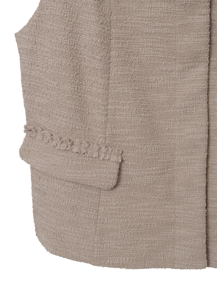 ジャージーツイードコサージュ付きブラウス 詳細画像 クロ 5