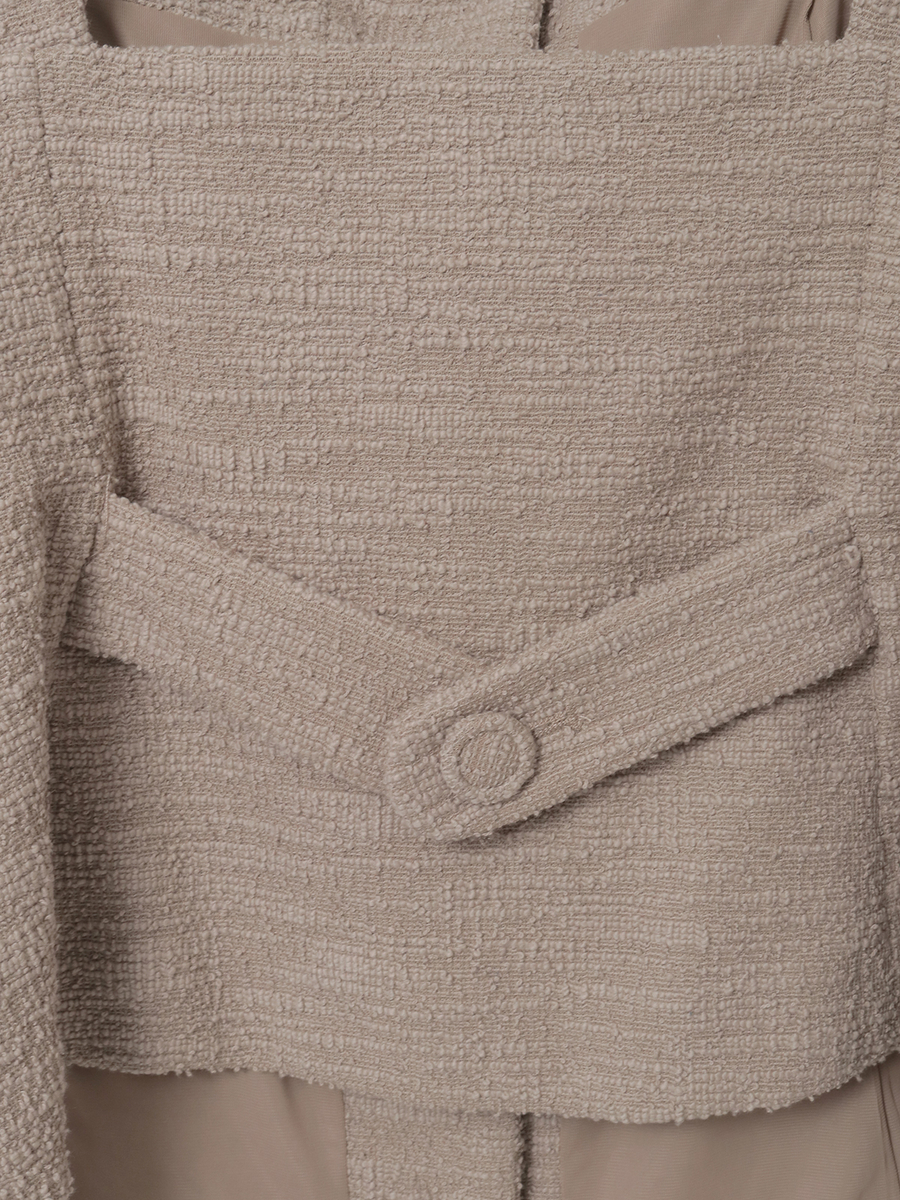 ジャージーツイードコサージュ付きブラウス 詳細画像 クロ 7