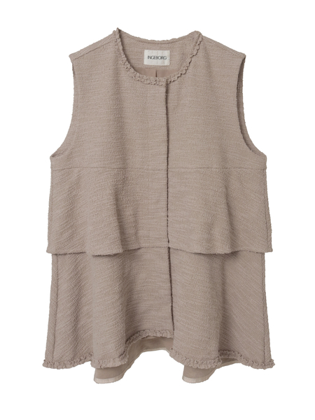 ジャージーツイードフリルベスト