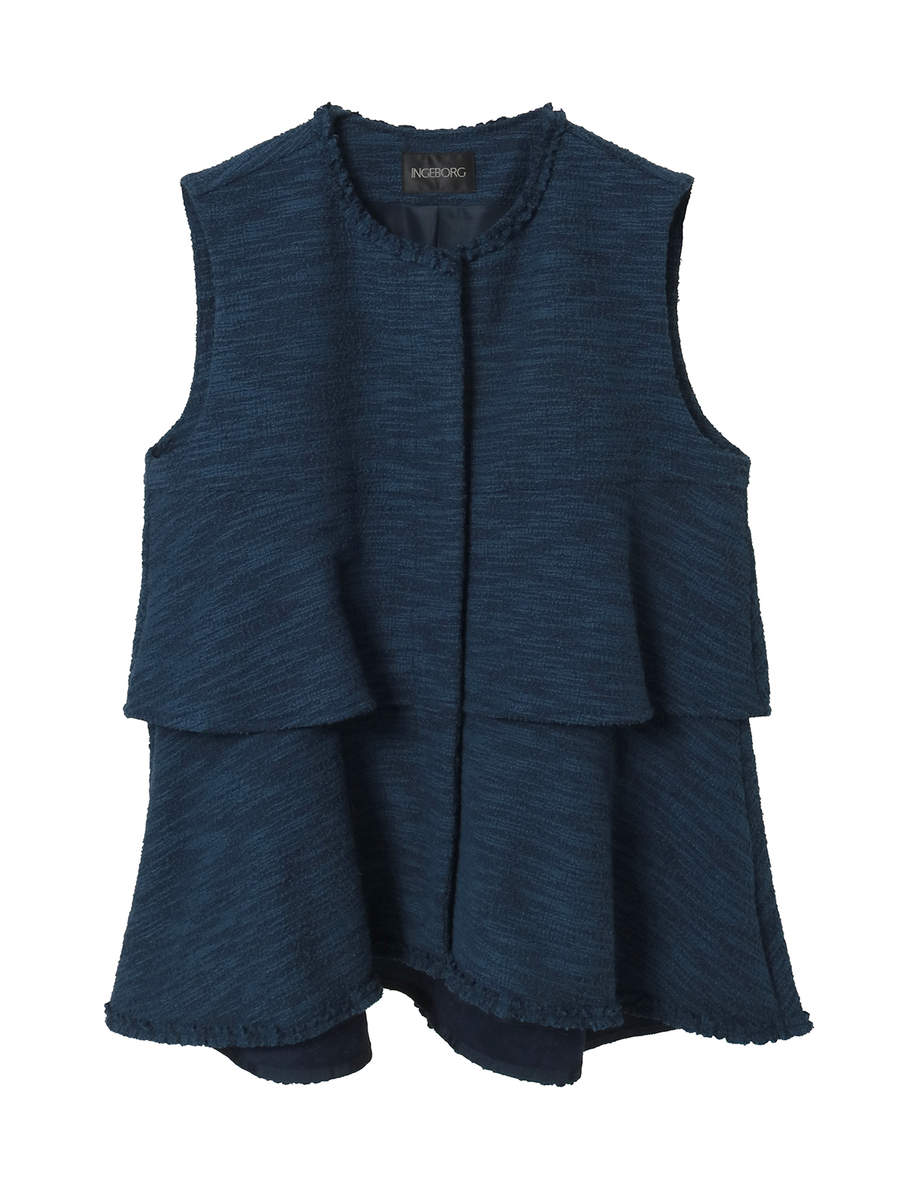 ジャージーツイードフリルベスト 詳細画像 ネイビー 1
