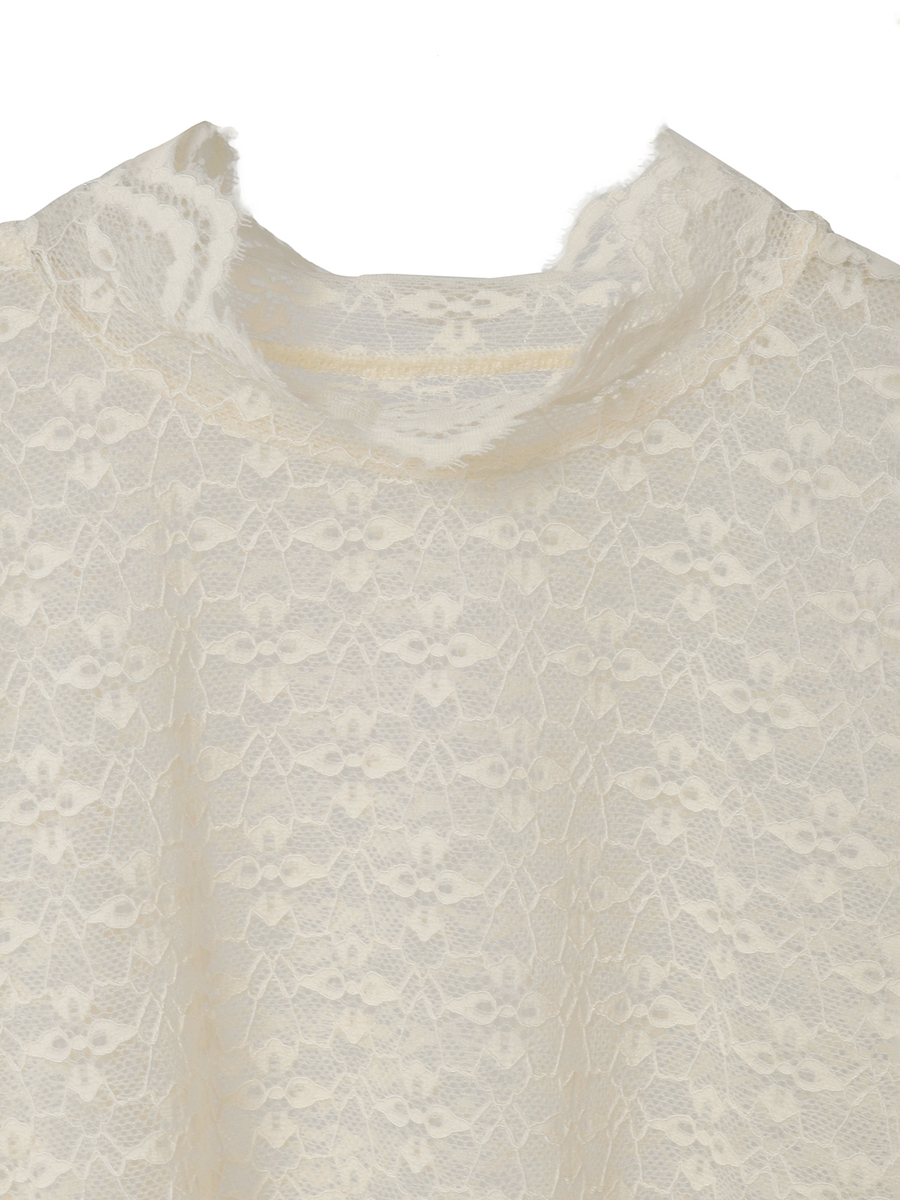 ストレッチレースモックネックインナー 詳細画像 シロ 3