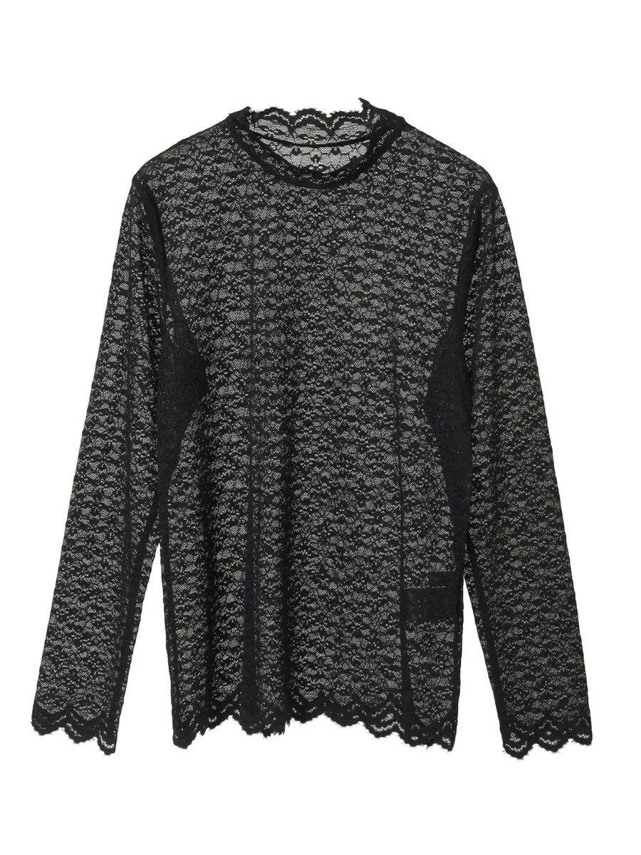 ストレッチレースモックネックインナー 詳細画像 クロ 1