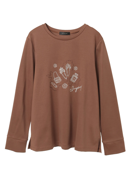 ドットコスメワンポイント刺繍カットソー