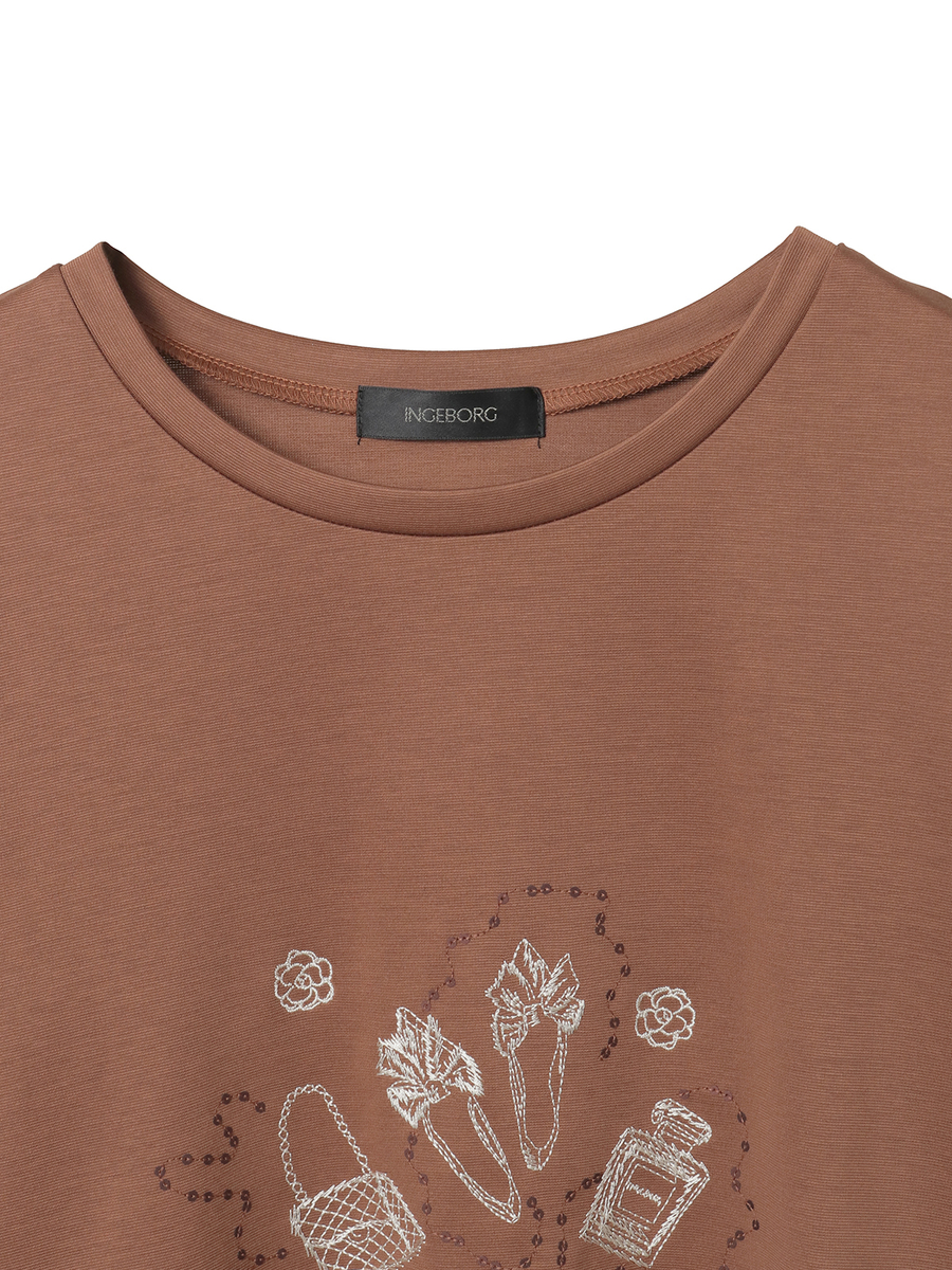 ドットコスメワンポイント刺繍カットソー 詳細画像 ベージュ 3