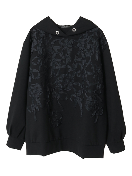 リボン刺繍カットソーフーディ